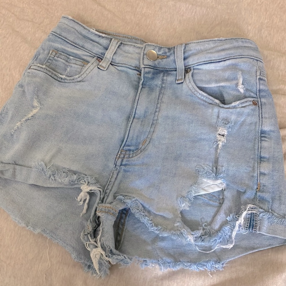 H&M high rise denim shorts